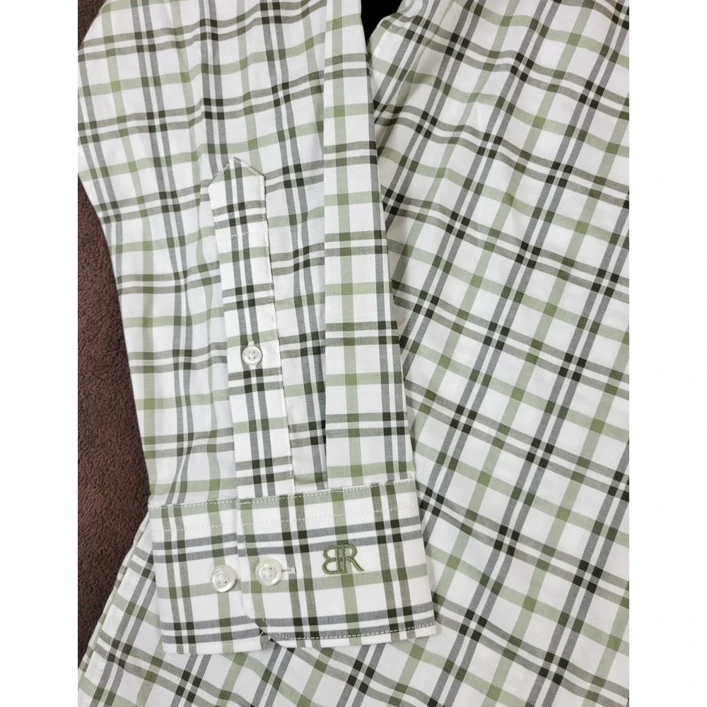 Banana Republic Mens XXL Green Plaid Non Iron Slim Fit Button‎ Up Shirt NWT